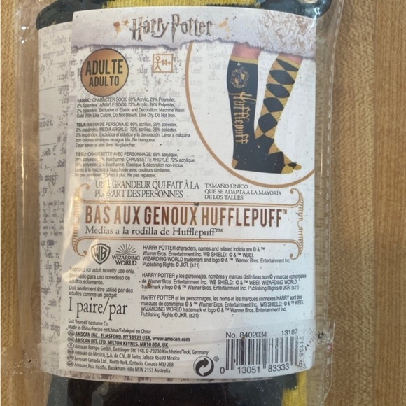 Harry Potter Hufflepuff Knee Socks Adult NEW - Picture 4 of 4
